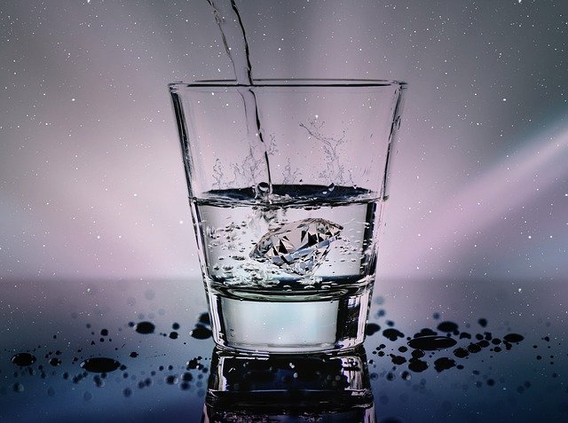 a glass of water