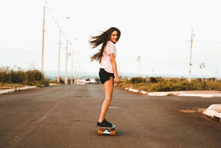 skateboarding girl